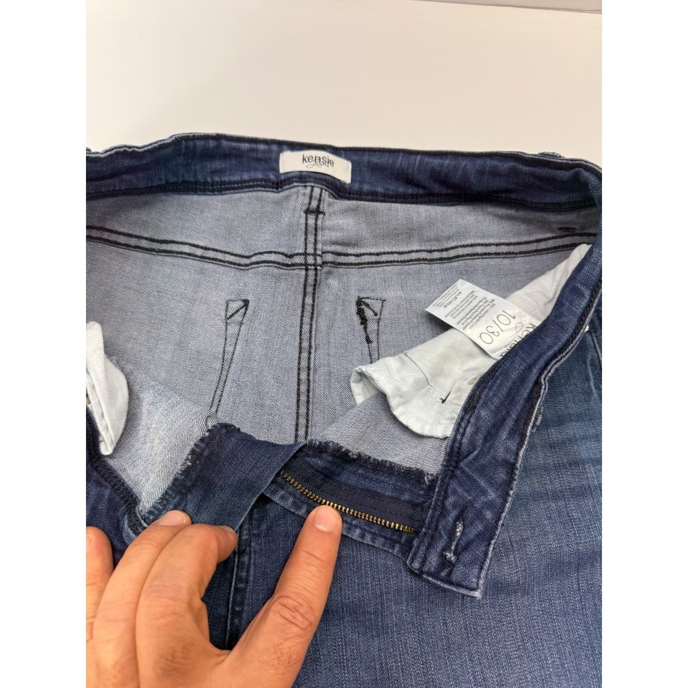 Kensie Jeans Womens Dark Wash Cuffed Bermuda Denim Shorts Size 10/30 Stretch - Picture 4 of 15